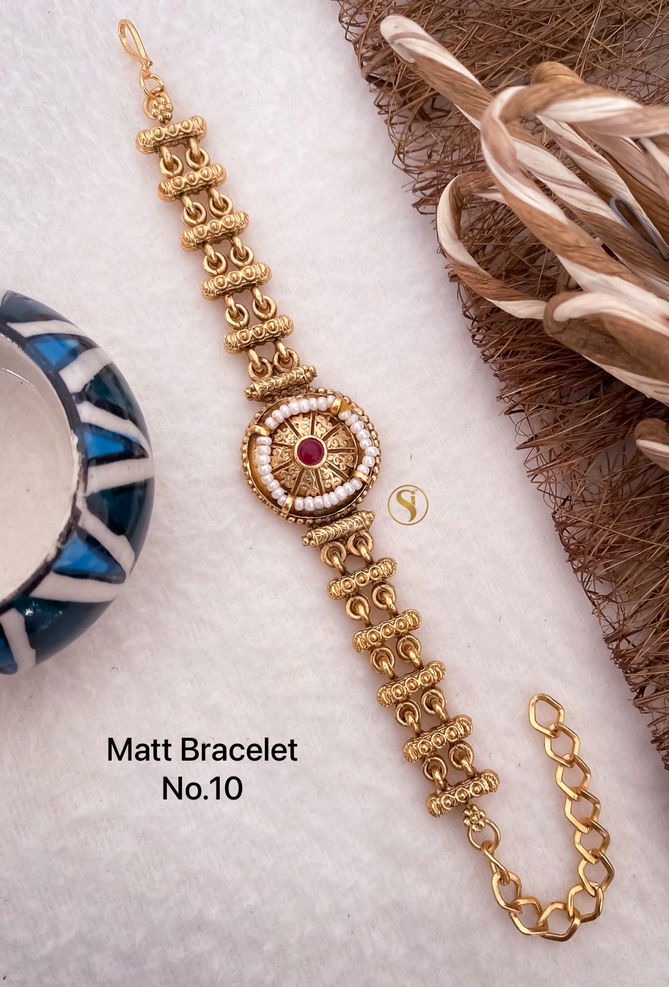 8 MB Golden Matt Bracelet Wholesale Shop In Surat
